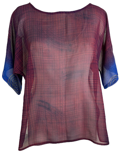 PRG6507 Sheer Avatar Pure Silk Side Slit Top