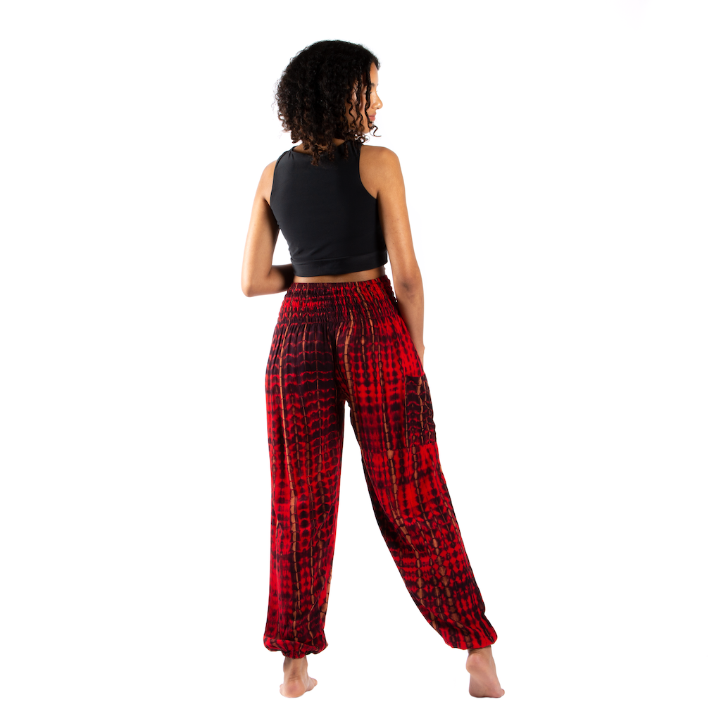 Tie-Dye Bone Motif Bali Pants