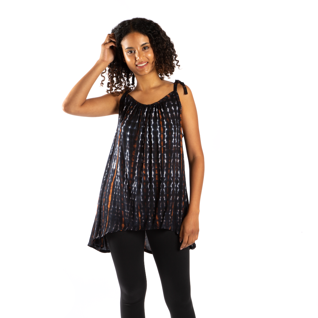 Tie-Dye Bone Motif Tank Top