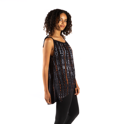 Tie-Dye Bone Motif Tank Top