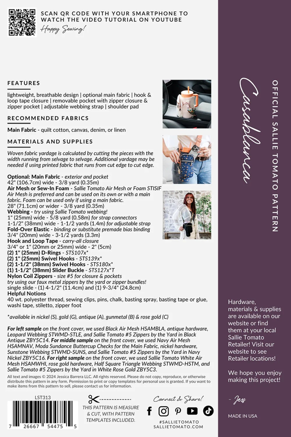 Sallie Tomato - Casablanca Waterbottle/Cell Phone Carrier Pattern