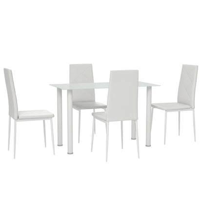 Adam Modern Space-Saving Dining Set for 4-White