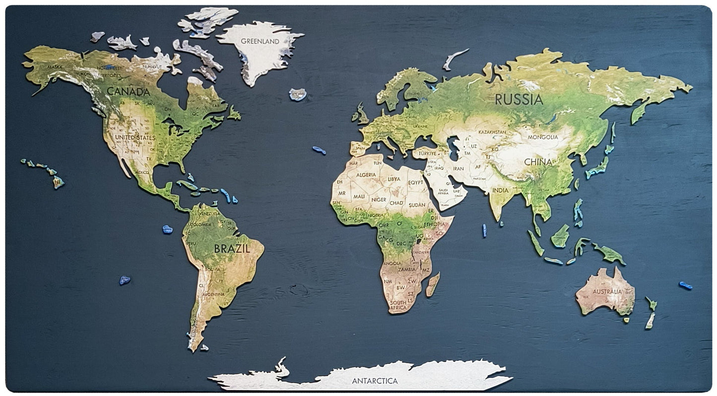 Geo Optic Labelled Push Pin Map | 44 x 24