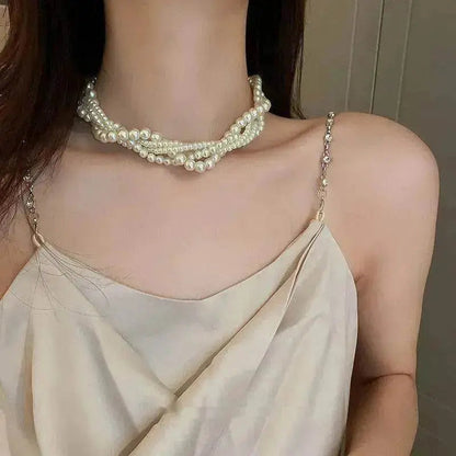 Collier Ras du Cou Multicouche pour Femme
