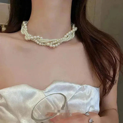 Collier Ras du Cou Multicouche pour Femme