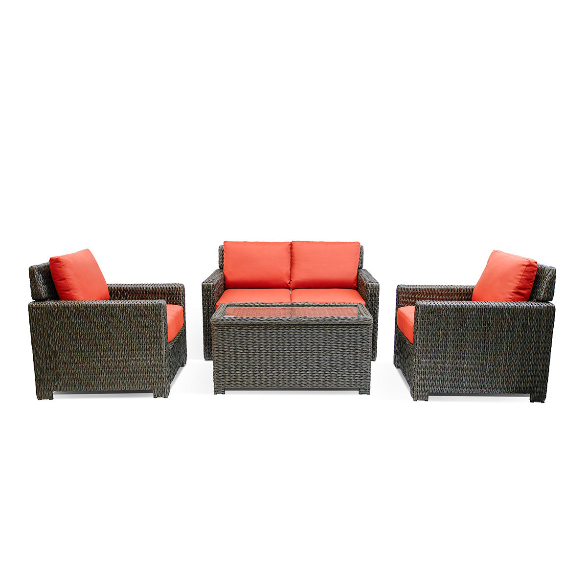 Laguna Point 5-Piece Wicker Outdoor Conversational Loveseat Set
