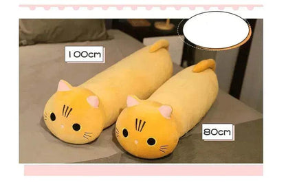 Grande taille dessin animé chat en peluche jouets en tissu poupée longue oreiller coussin animal