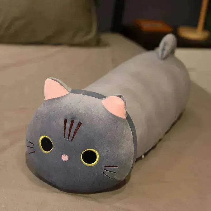 Grande taille dessin animé chat en peluche jouets en tissu poupée longue oreiller coussin animal