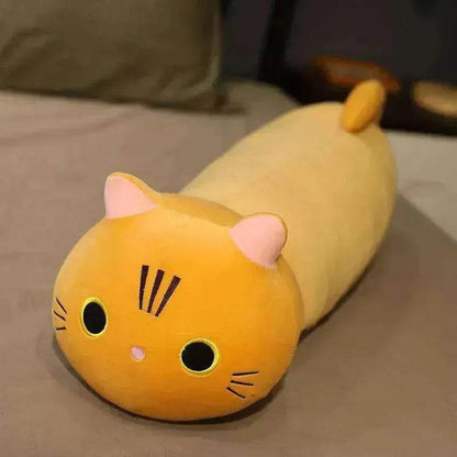 Grande taille dessin animé chat en peluche jouets en tissu poupée longue oreiller coussin animal