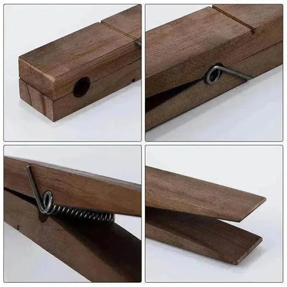 Large Wood Clothespin Bath Towel Holder