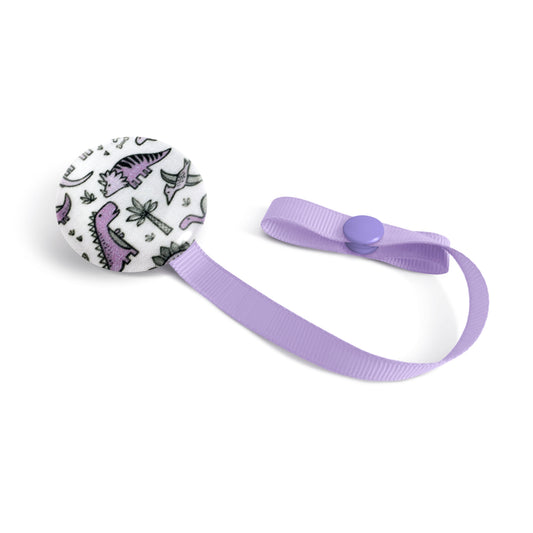 Attache-tétine Lolikö Dino lilas (motif : Caja_design)