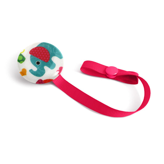 Attache-sucette Lolikö Éléphant rose