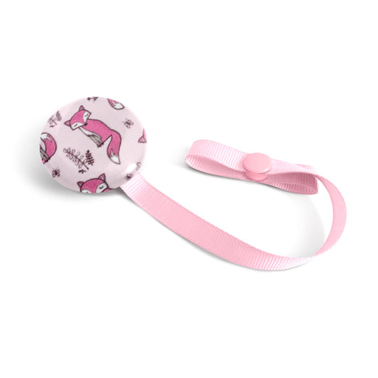 Attache-sucette Lolikö Renard rose (motif : Caja_design)