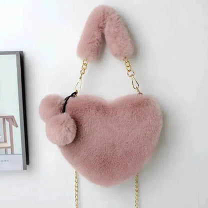 Love Bags Soft Plush Handbags Women Valentine's Day Party Bag