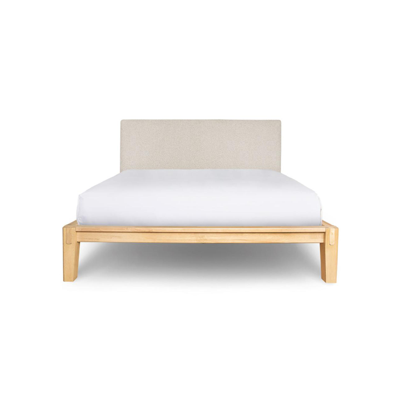 Lit queen rembourré Luna sans outils - Beige