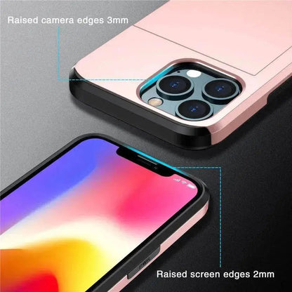 Luxury Slide Iphone case wallet Apple Phone case card holder