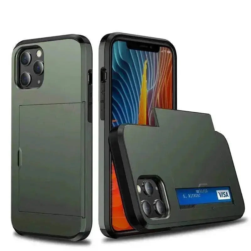 Luxury Slide Iphone case wallet Apple Phone case card holder