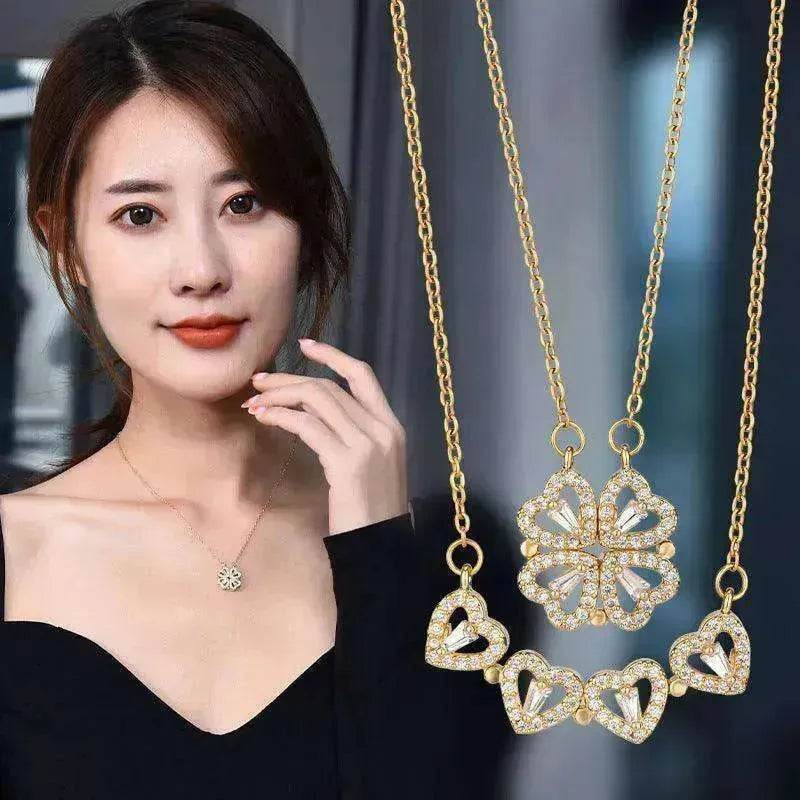 Luxury Titanium Steel Four Leaf Clover Necklace
