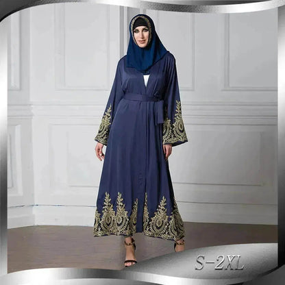 Luxury Vintage Abaya Kimono Jacket for Arab Turkey Middle East Women