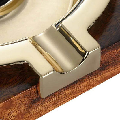 Cendrier à cigares de luxe en bois et acier inoxydable
