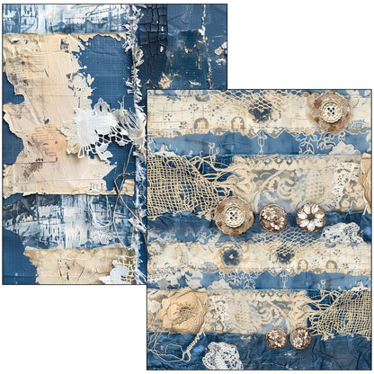 Mixed Media Book Urban Blue Denim A4 Maxi