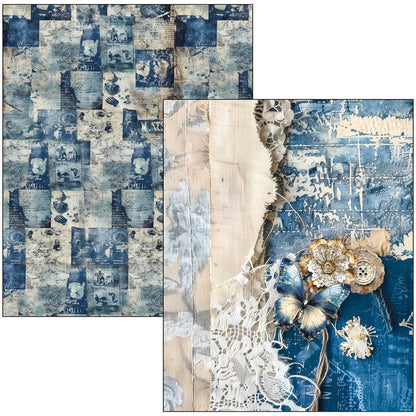 Mixed Media Book Urban Blue Denim A4 Maxi