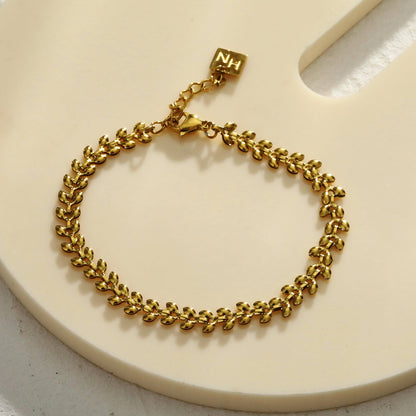 MAGDA Leafy Patterned Bold Bracelet