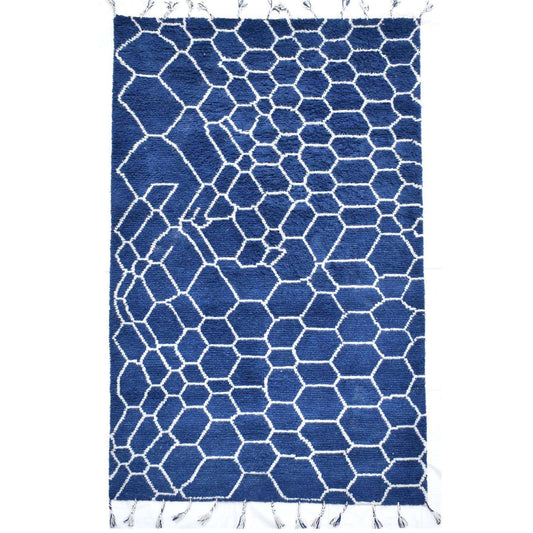 Tapis en laine tissée Marine 6X9