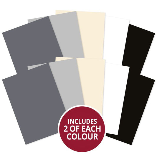 Lot de 10 feuilles de papier cartonné A4 Adorable Scorable Matt-tastic - Monochromes