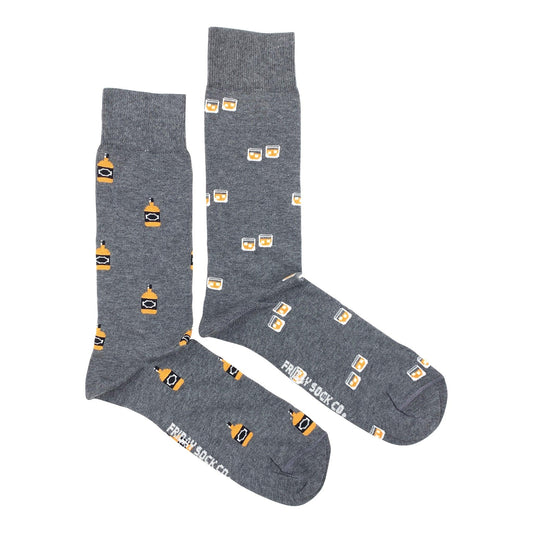 Chaussettes de whisky en verre et bouteille pour homme Friday Sock Co