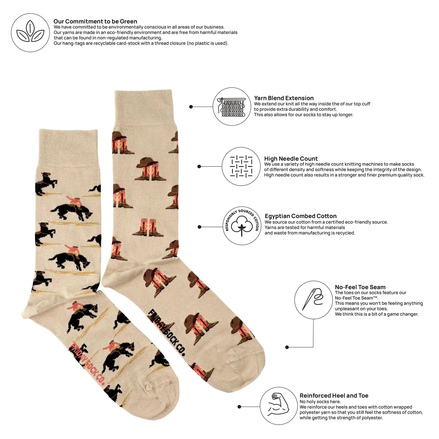 Friday Sock Co Men's Western Socks