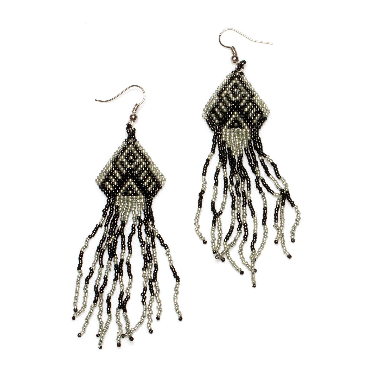 Boucle d'oreille perlée de style aztèque