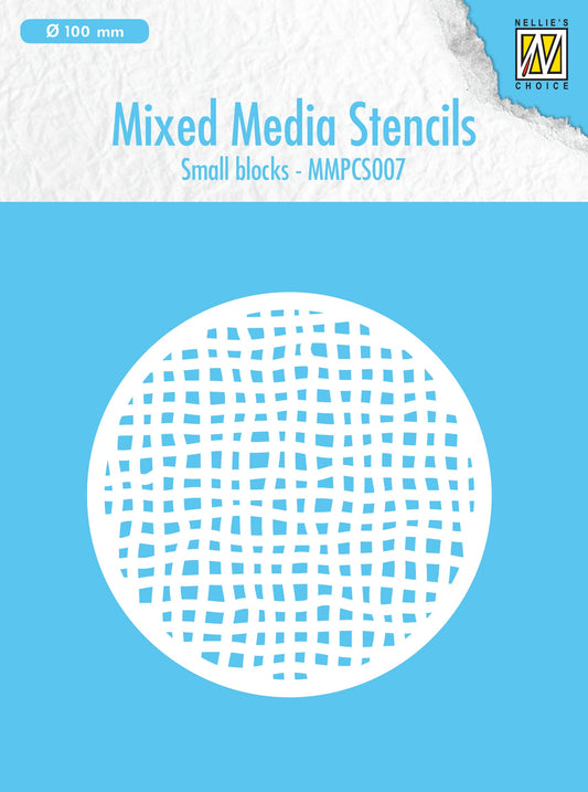Nellie's Choice Mixed Media Round Stencil - Small Blocks