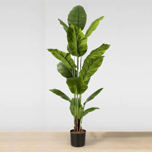 Plante en pot artificielle Moka avec feuilles de spatiphyllum (plusieurs tailles)