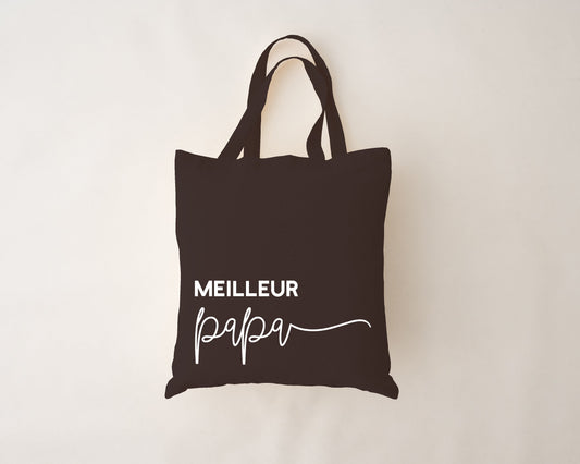 Sac réutilisable noir - écriture manuscrite de papa
