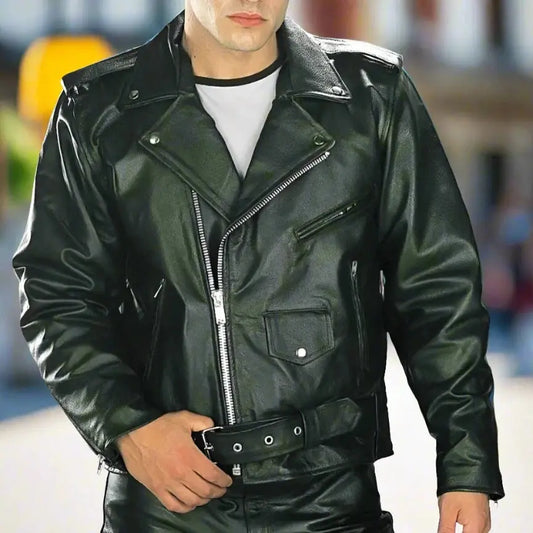 Blouson de moto en cuir X Element pour homme