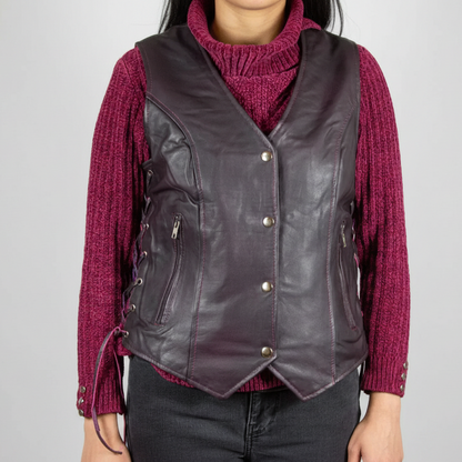 Open Road Women's Lace Side Leather Vest
