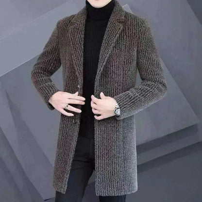 Men's  Elegant Duster Mid-length Slim-fit Woolen Coat