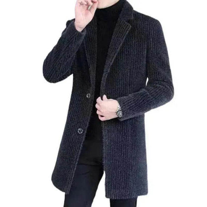 Men's  Elegant Duster Mid-length Slim-fit Woolen Coat