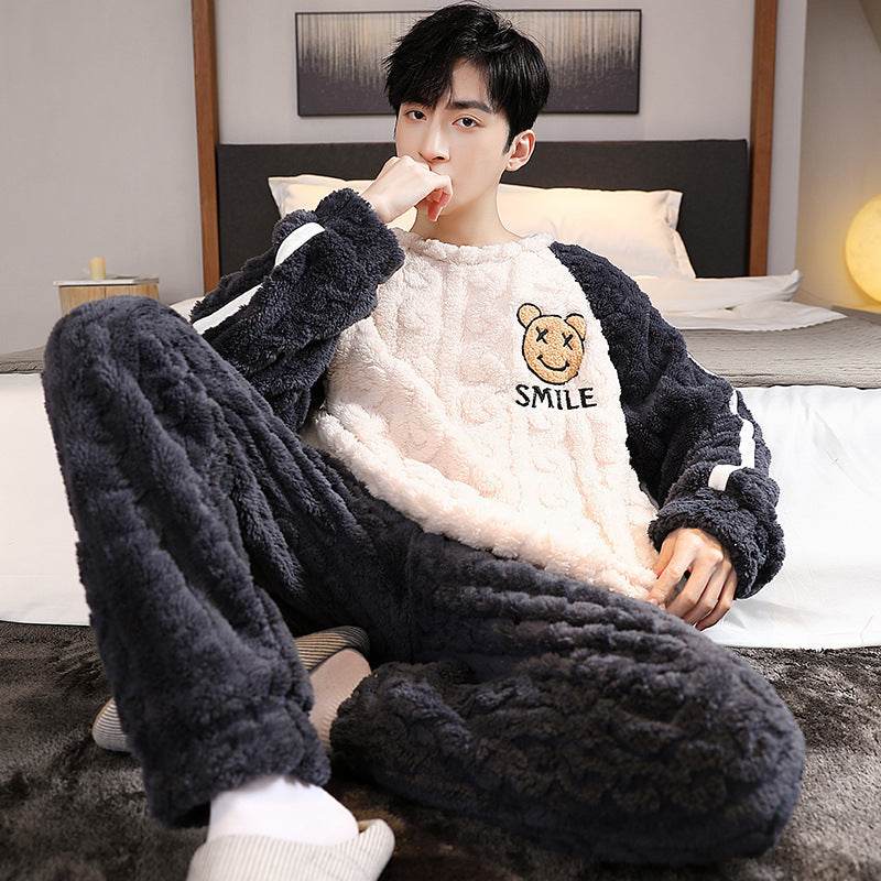 Men's Pajamas - Thickened Coral Velvet Suit