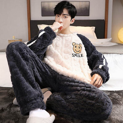 Men's Pajamas - Thickened Coral Velvet Suit