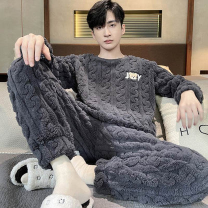 Men's Pajamas - Thickened Coral Velvet Suit