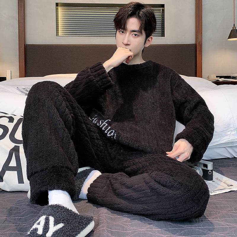 Men's Pajamas - Thickened Coral Velvet Suit