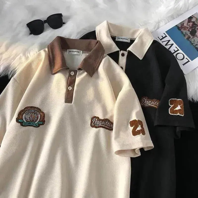 Men's Fashion Casual Retro Waffle Short Sleeve