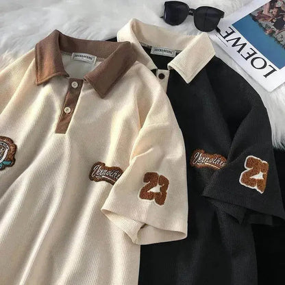 Men's Fashion Casual Retro Waffle Short Sleeve