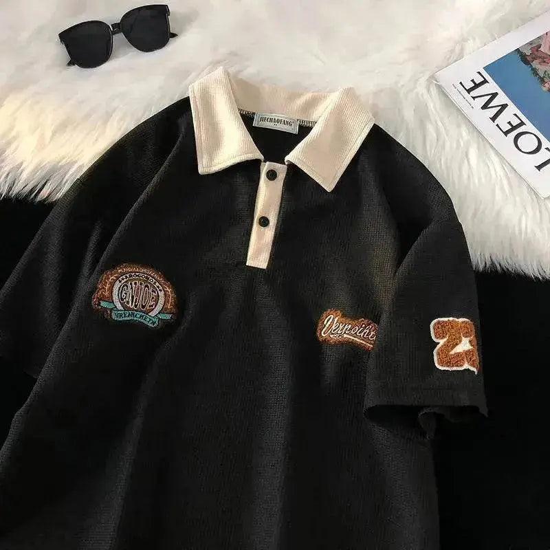 Men's Fashion Casual Retro Waffle Short Sleeve
