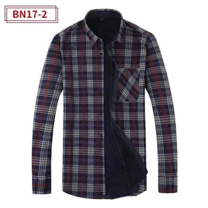 Men's Fashion Leisure Warm Plaid Shirt Coat