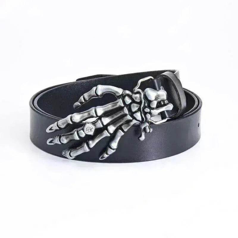Men's Leather Belt Skull Big Head  Claw Outdoor Rider