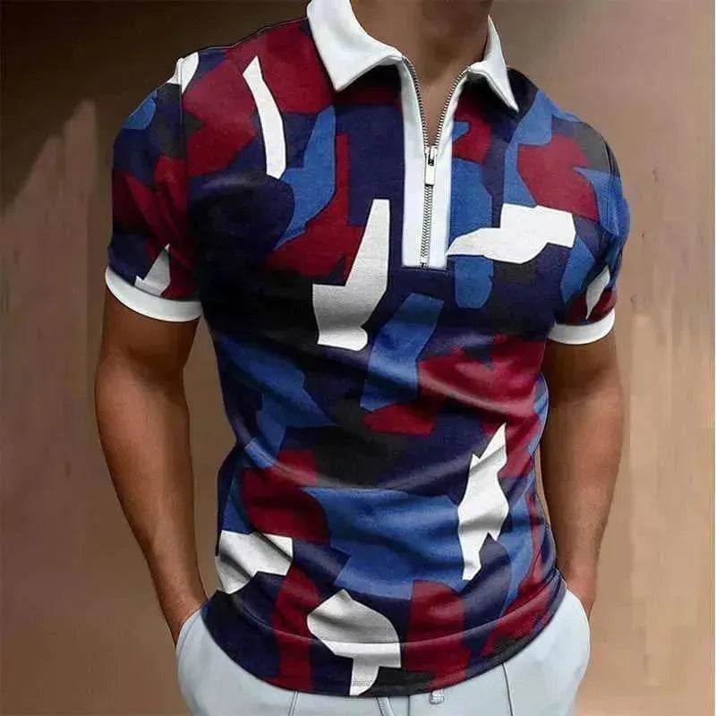 Men's Polo Short-Sleeve Summer Hedging Style Shirt