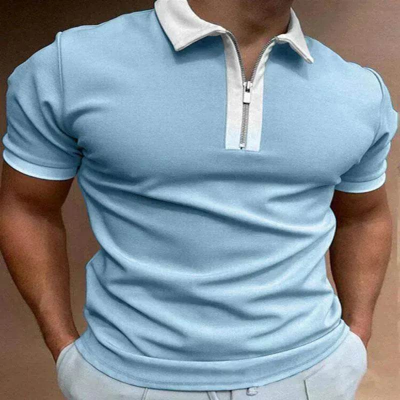 Men's Polo Short-Sleeve Summer Hedging Style Shirt